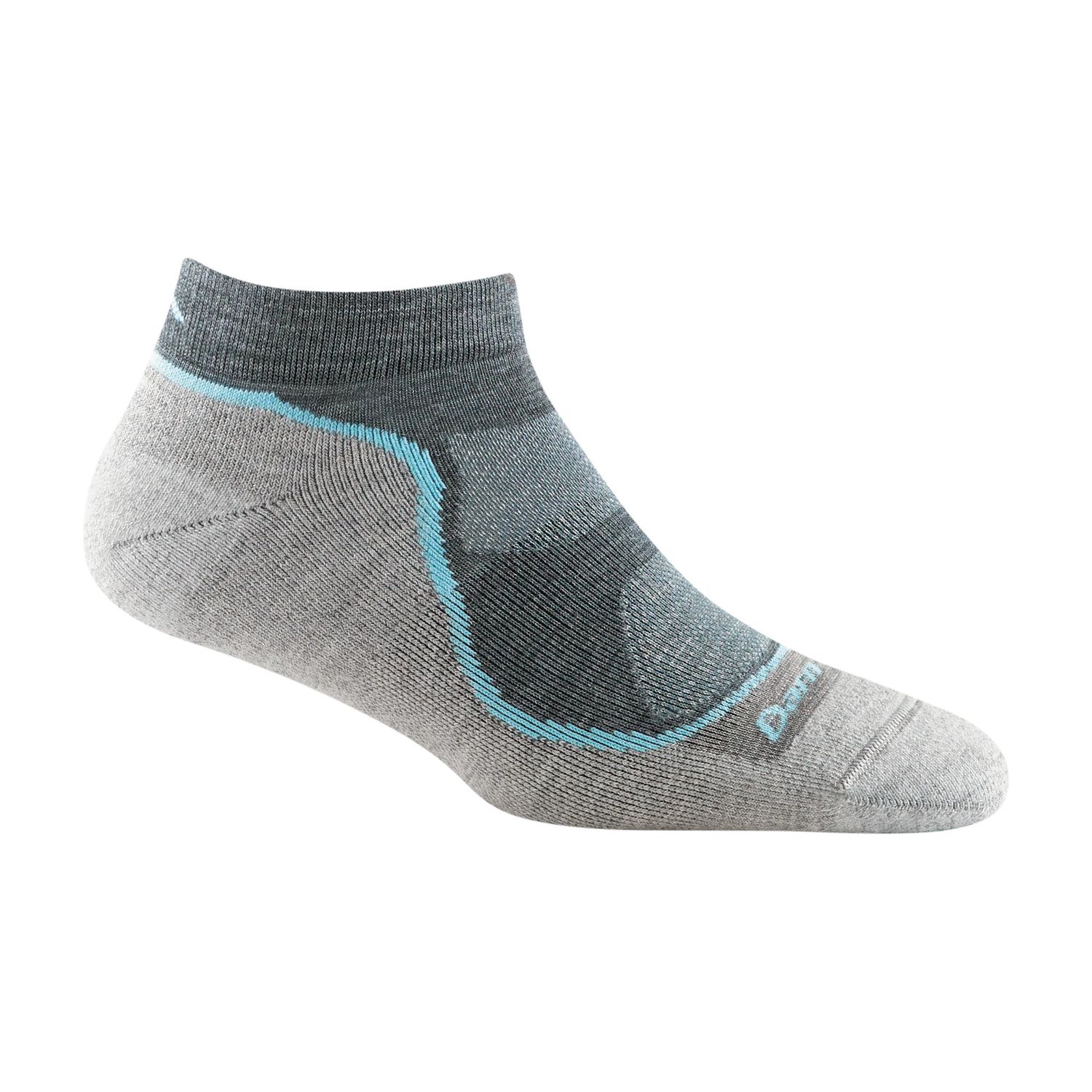 Darn Tough Women's Light Hiker No Show Lightweight Hiking Socks - 1986, Color: Slate, Size: Small