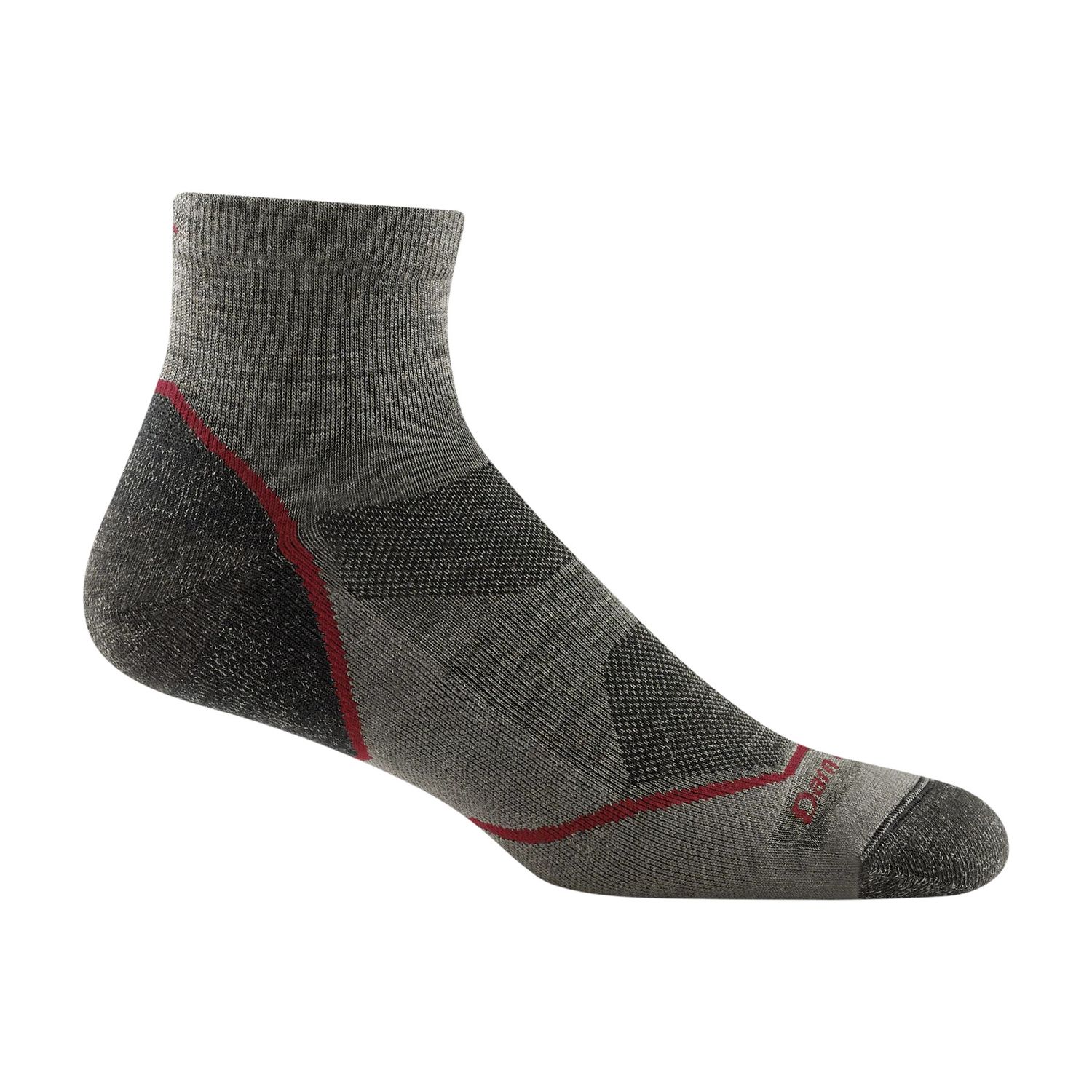 Darn Tough Men's Light Hiker Quarter Lightweight Hiking Socks - 1991, Color: Taupe, Size: Medium