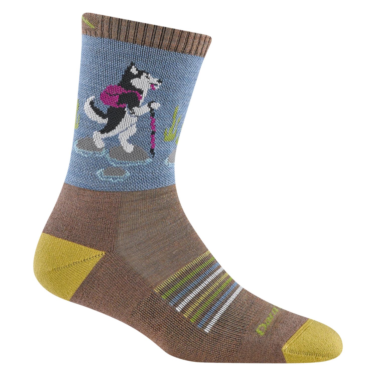 Darn Tough Women's Critter Club Micro Crew Lightweight Hiking Socks - 5001, Color: Bark, Size: Small