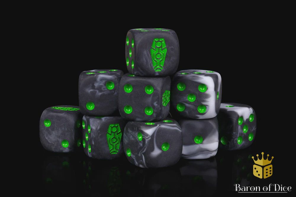 Day of The Dead Dice – Green Coffin  (25 Dice)