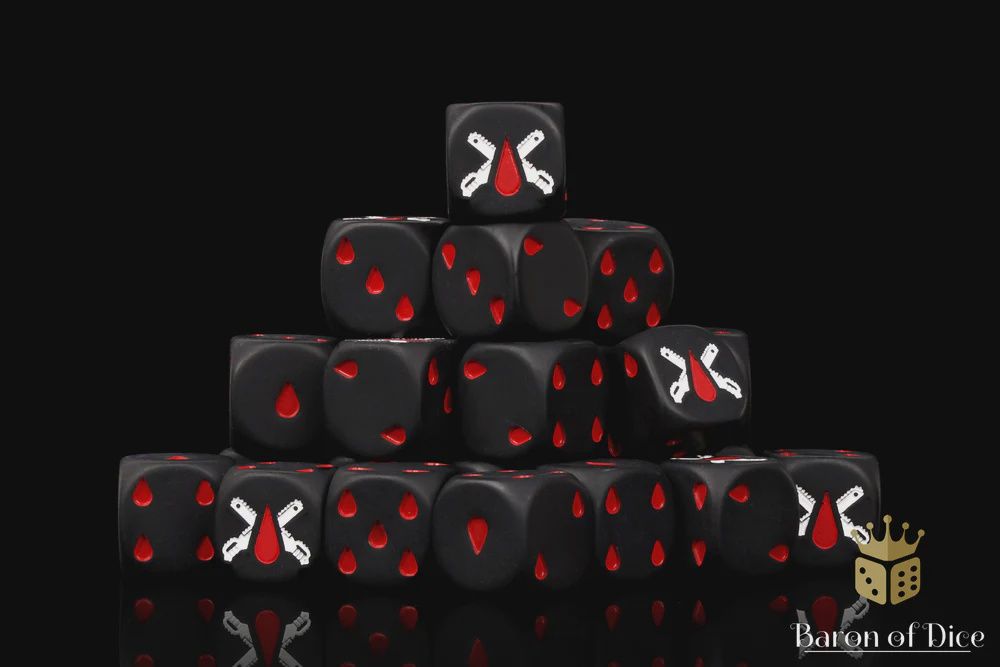Chain Blades Dice - Matte Black (25 Dice)