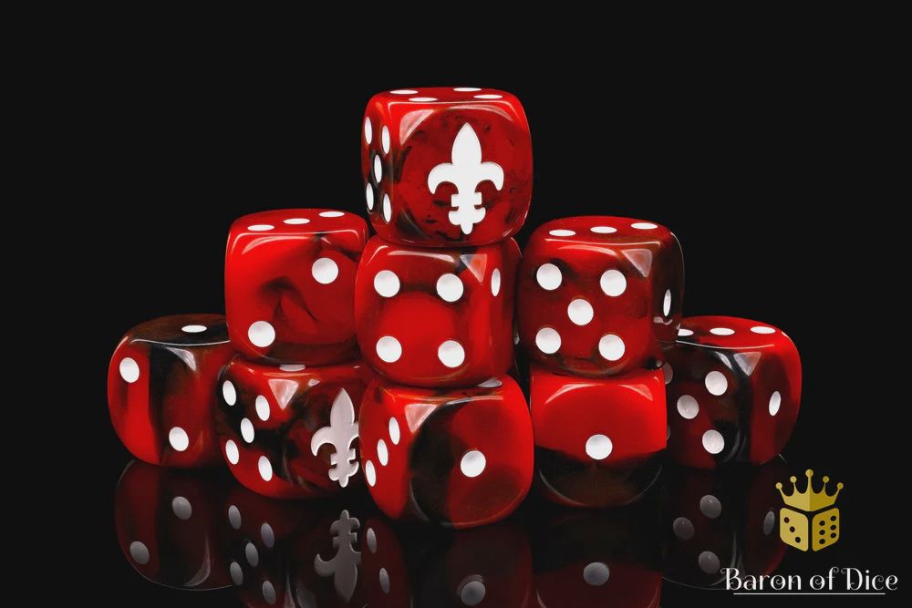 Fleur De Lis Dice – Red  (25 Dice)
