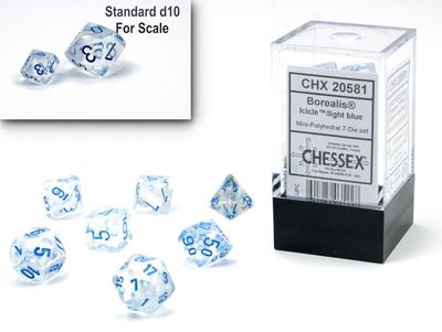 Chessex Borealis Mini-hedral Icicle/light blue Luminary 7-Die Set