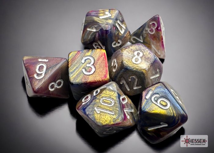 Chessex Festive Mini-hedral Carousel/white 7-Die Set