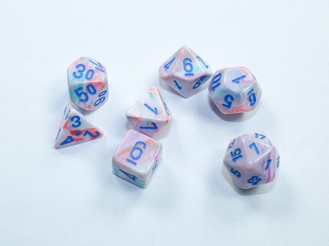 Chessex Festive Mini-hedral Pop Art/blue 7-Die set