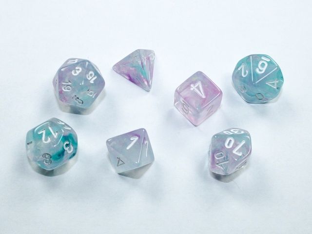 Chessex Nebula Mini-hedral Wisteria/white 7-Die set