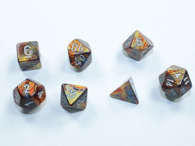 Chessex Lustrous Mini-hedral Gold/silver 7-Die set