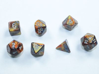 Chessex Lustrous Mini-hedral Gold/silver 7-Die set