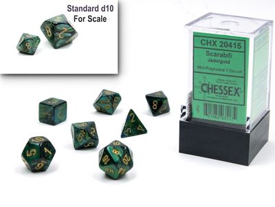 Chessex Scarab Mini-hedral Jade/gold 7-Die Set