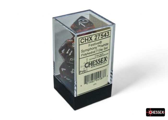 Chessex Festive Symphony/white, Polyhedral, 7CT