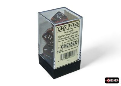 Chessex Festive Symphony/white, Polyhedral, 7CT