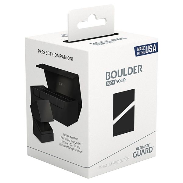 Ultimate Guard Deck Case: Boulder 100+ Standard Size, Color: Solid Black