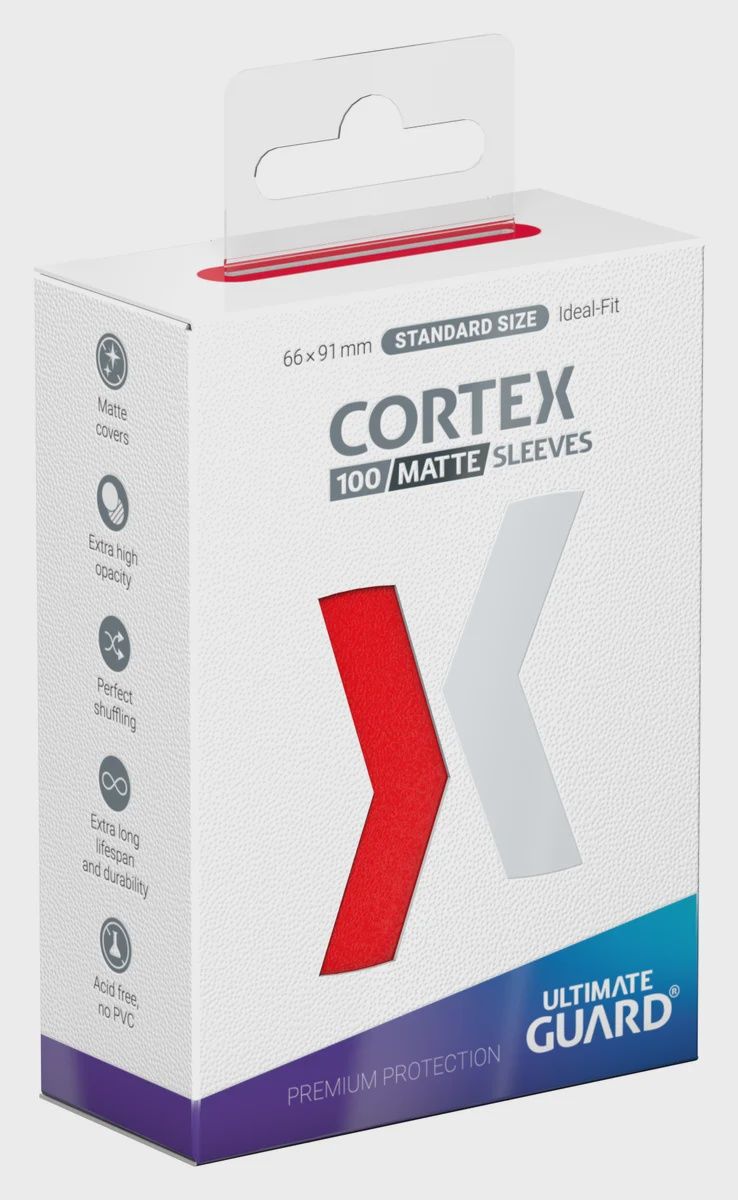 Ultimate Guard Card Sleeves: Cortex Standard Size- Matte, Color: Red