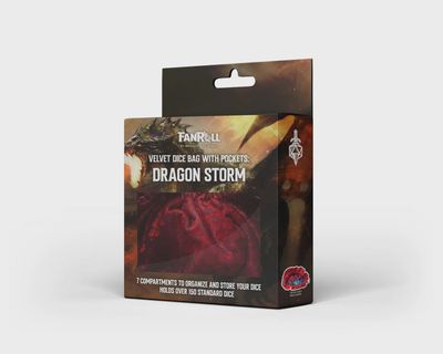 Dragon Storm Velvet Compartment Dice Bag: Red Dragon Scales