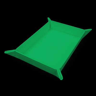 Vivid Magnetic Foldable Dice Tray: Green