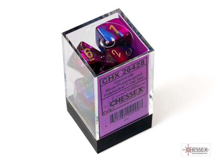 Chessex Gemini Blue-Purple/Gold, Polyhedral, 7CT