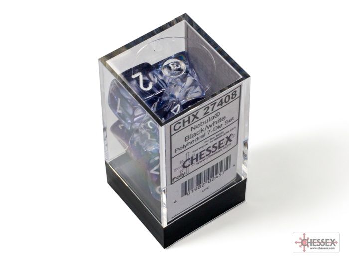 Chessex Nebula Black/White, Polyhedral, 7CT