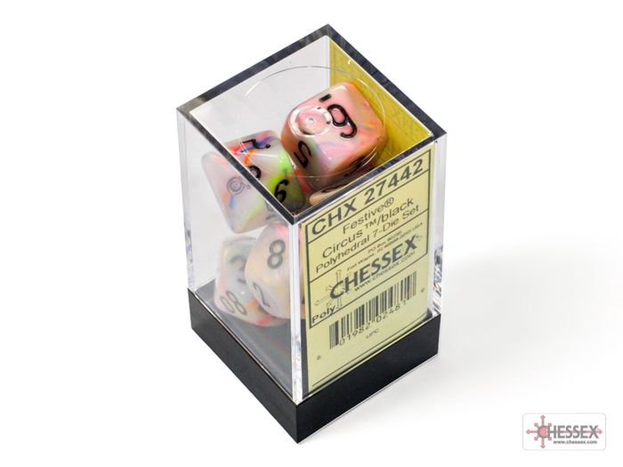 Chessex Festive Circus/Black, Polyhedral, 7CT