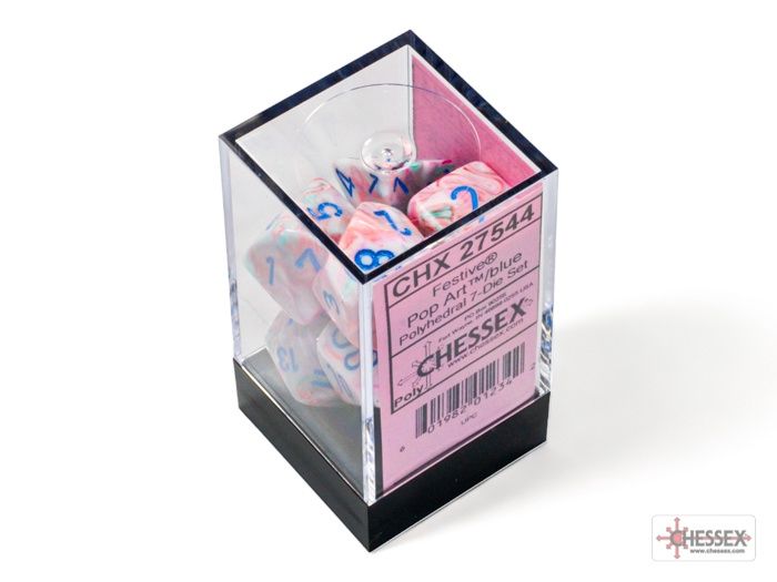 Chessex Festive Pop-art/Blue, Polyhedral, 7CT