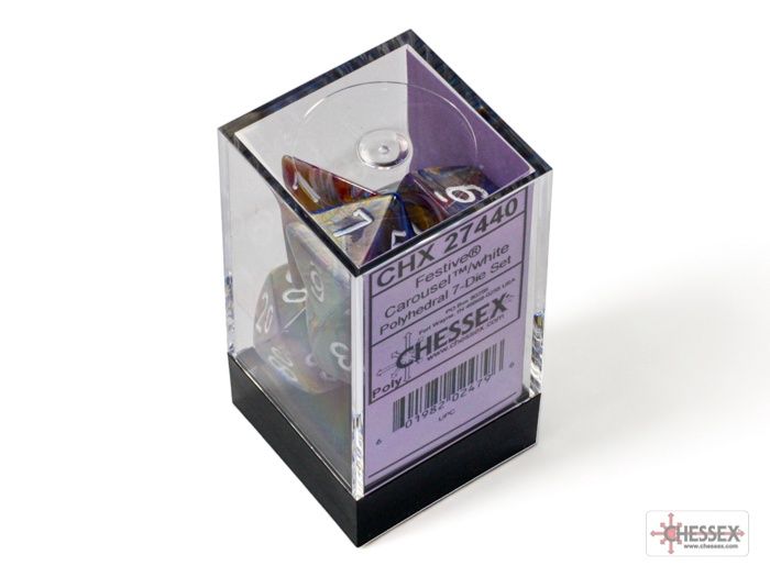 Chessex Festive Carousel/White, Polyhedral, 7CT