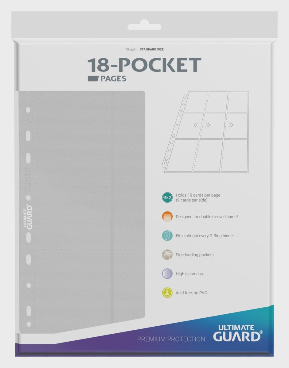 Binder Pages: 18-Pocket Sideloader 10CT, Color: White
