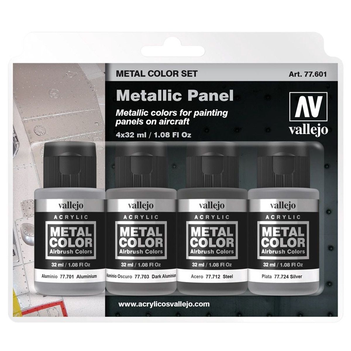 Vallejo Metal Color: Metallic Panel 4pk (32ml)