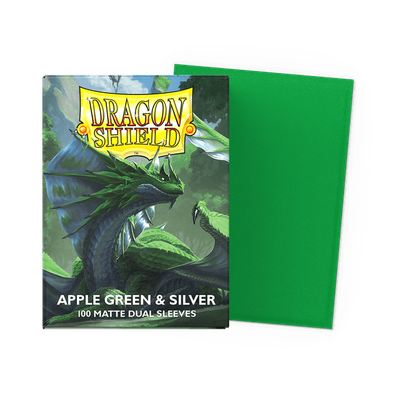 Dragon Shield Sleeves: Dual Matte: Apple Green and Silver (100 ct.)