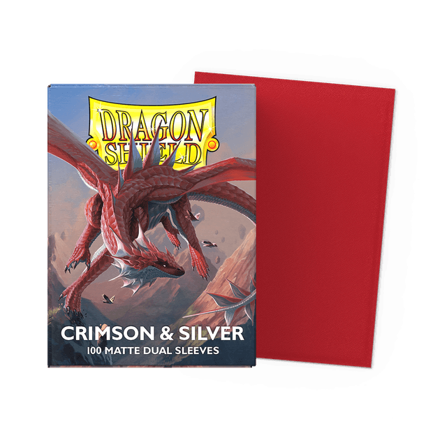 Dragon Shield Sleeves: Dual Matte: Crimson and Silver (100 ct.)