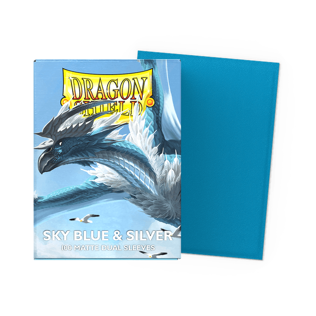 Dragon Shield Sleeves: Dual Matte: Sku Blue and Silver (100 ct.)