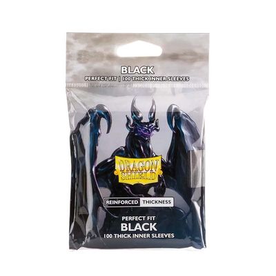 Dragon Shield Sleeves: Inner Sleeves: Perfect Fit Thick - Black (100ct)