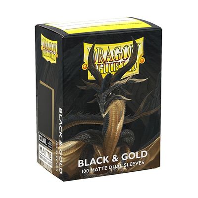 Dragon Shield Sleeves: Dual Matte: Black &amp; Gold (100 ct.)