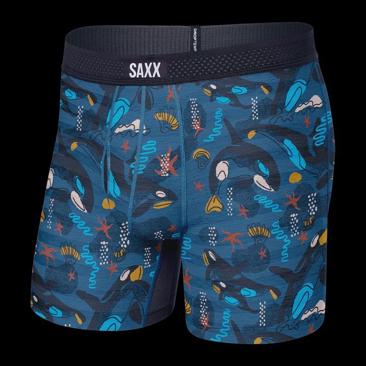 SAXX DropTemp™ Cooling Mesh - Whale Watch/Storm Blue - SXBB09F WWB, Color: WHALE WATCHING, Size: 2XL