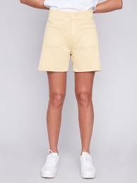 CB Foil Linen Stretch Short With Patch Pockets