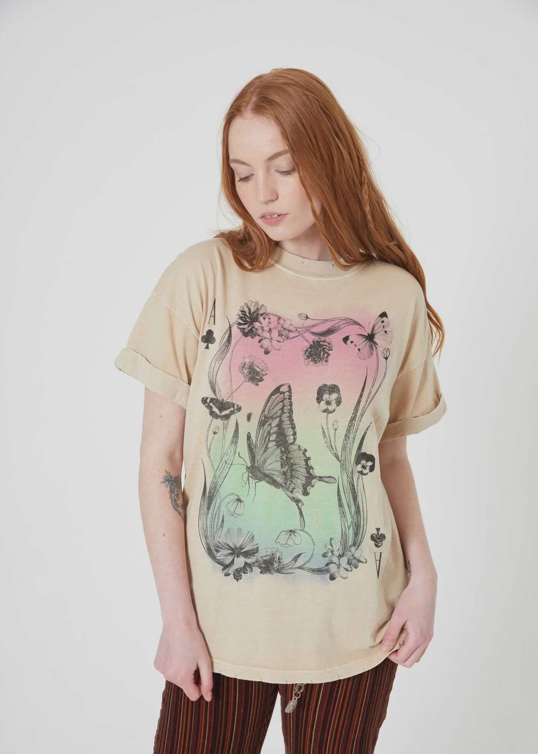 GIRL DANGEROUS BUTTERFLY CARD TEE