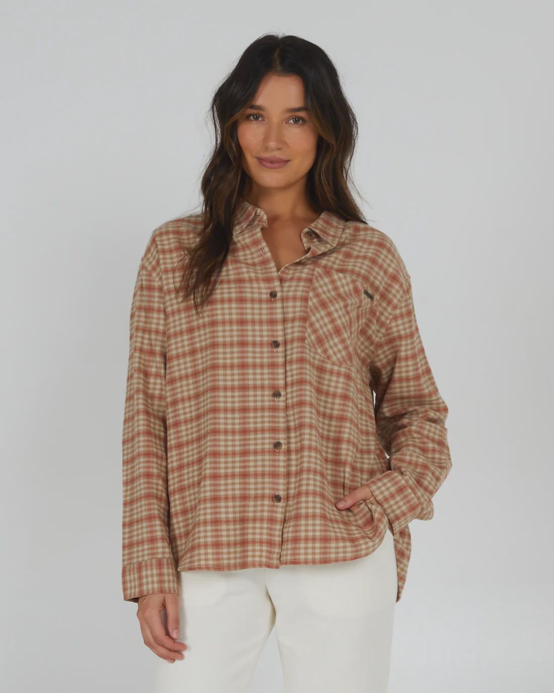 SHORE BREAK FLANNEL, Color: SDUN, Size: SM
