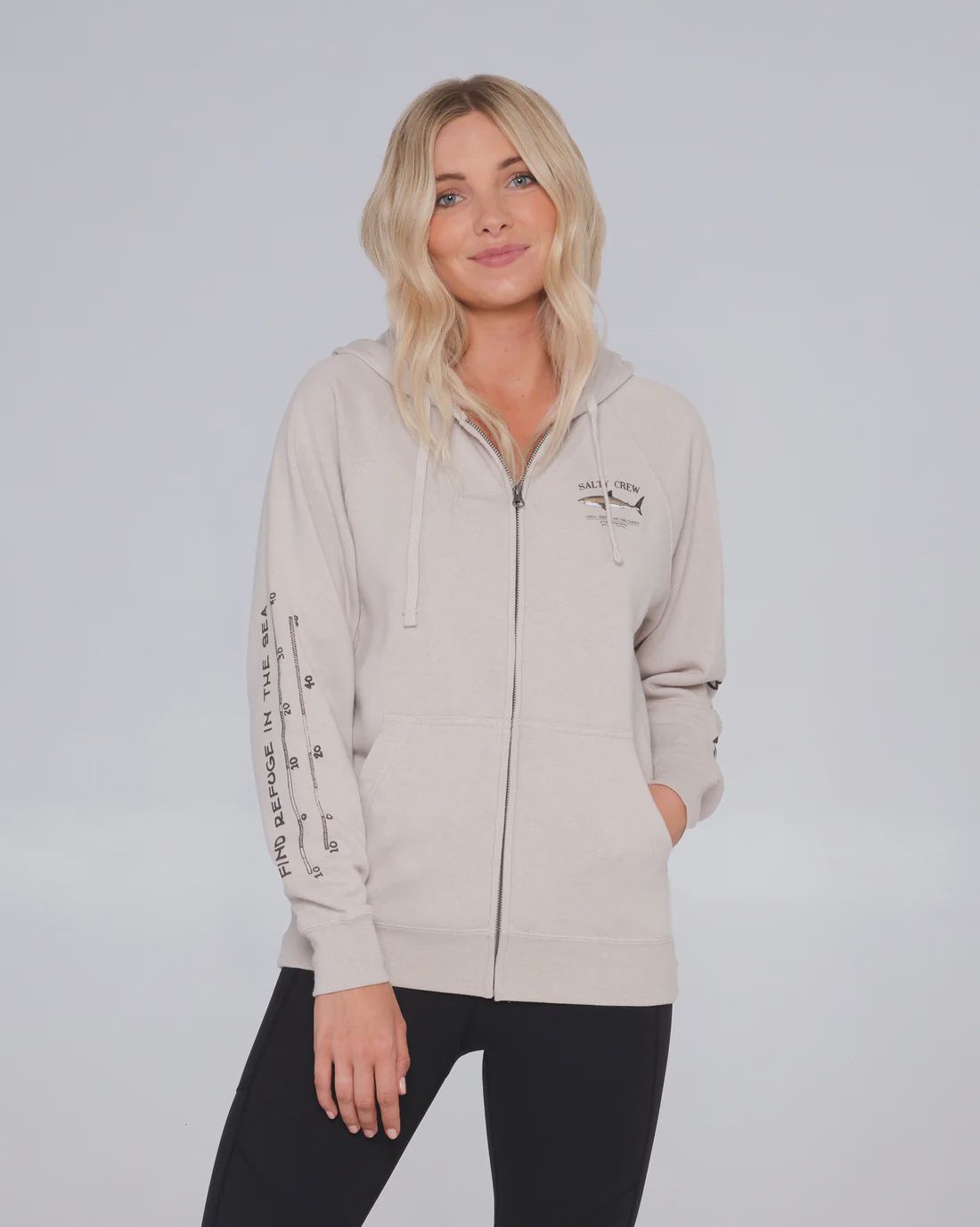 SALTY CREW BRUCE ZIP HOOD, Color: NAT, Size: MED