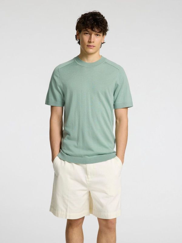 Selected Merino crew neck tee 16096370