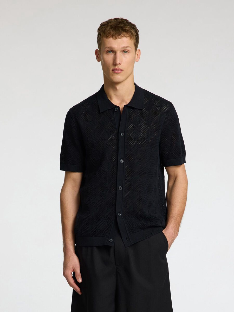Selected Knit Polo Cardigan 16097564