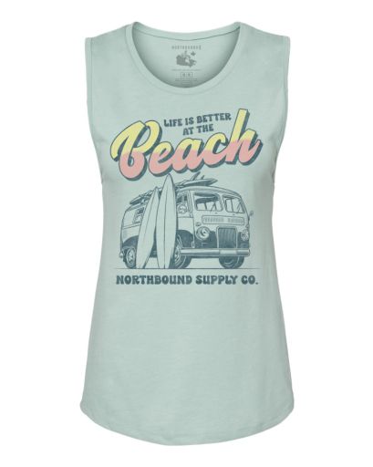 LIFE IS BETTER AT THE BEACH TANK TOP, Size: S