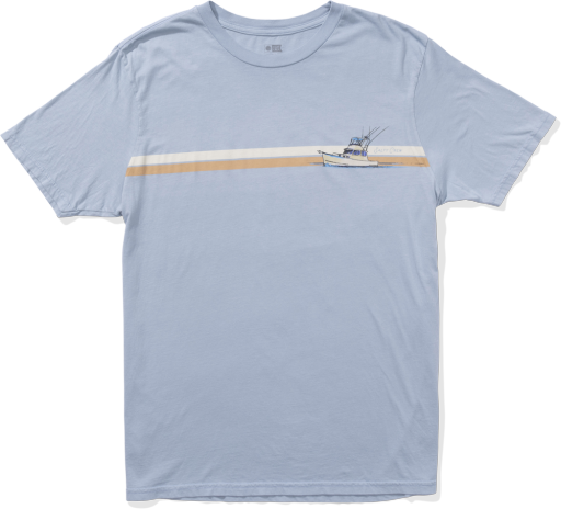 WATER LINE SS TEE, Colour: BLUE FOG, Size: M