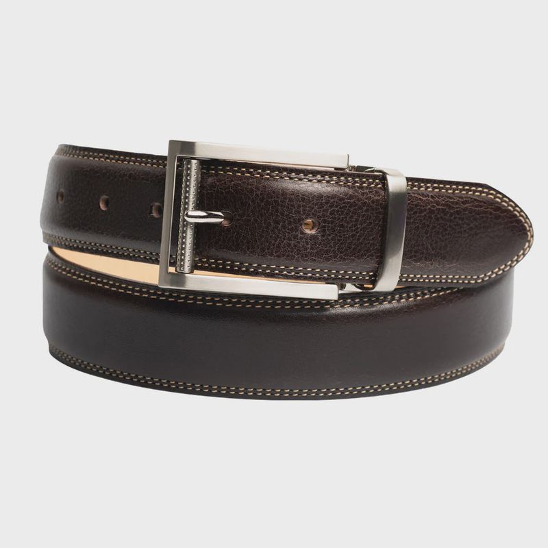 Custom Leather Belt with Contrast Double Stitch 14140