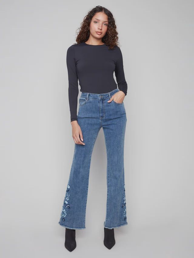 CB Flare Leg Denim W/Embroidery C5717