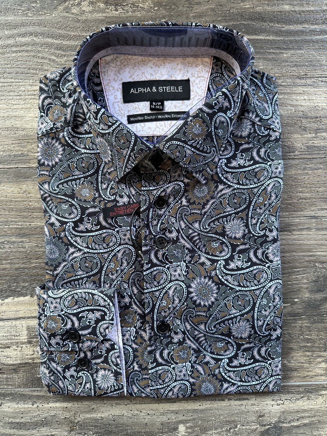 A&amp;S Printed Microfibre Shirt (paisley) ASIH3359