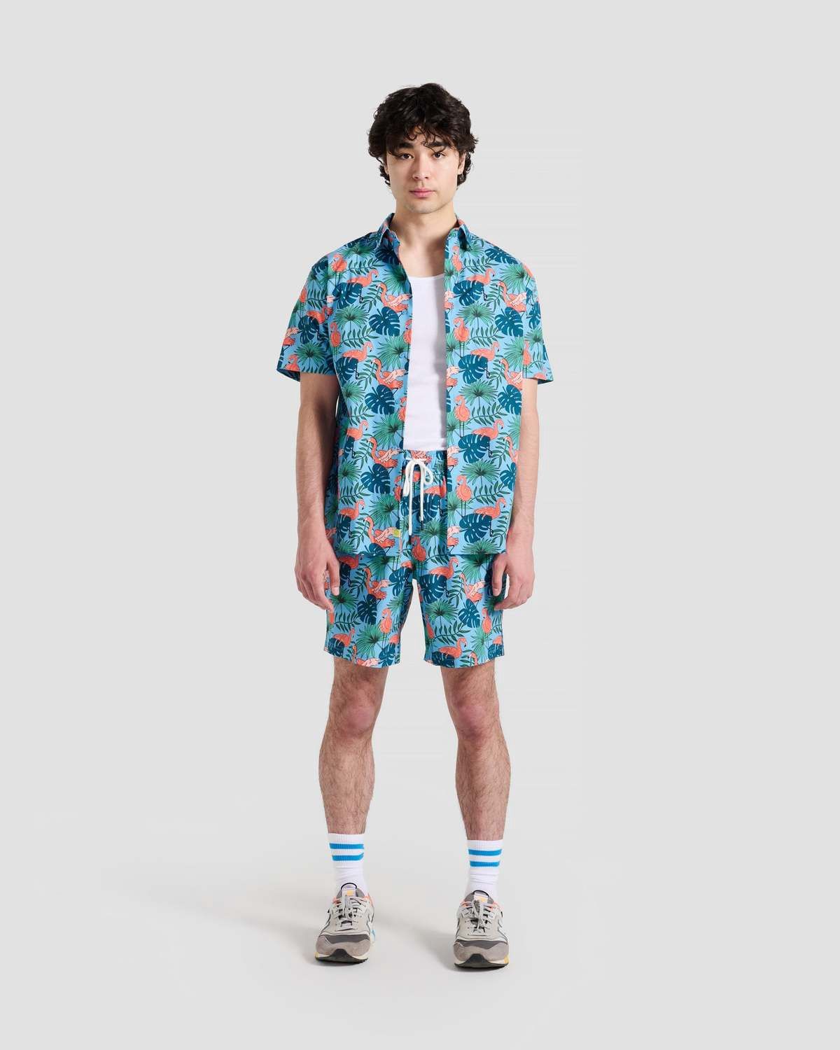 Poplin Printed SS Woven POSSS-, Color: FLM, Size: MED