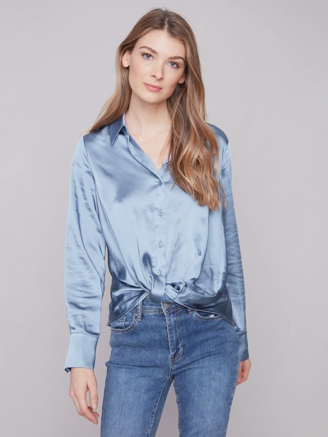 Charlie B L/S Shirt Twisted Front C4551R