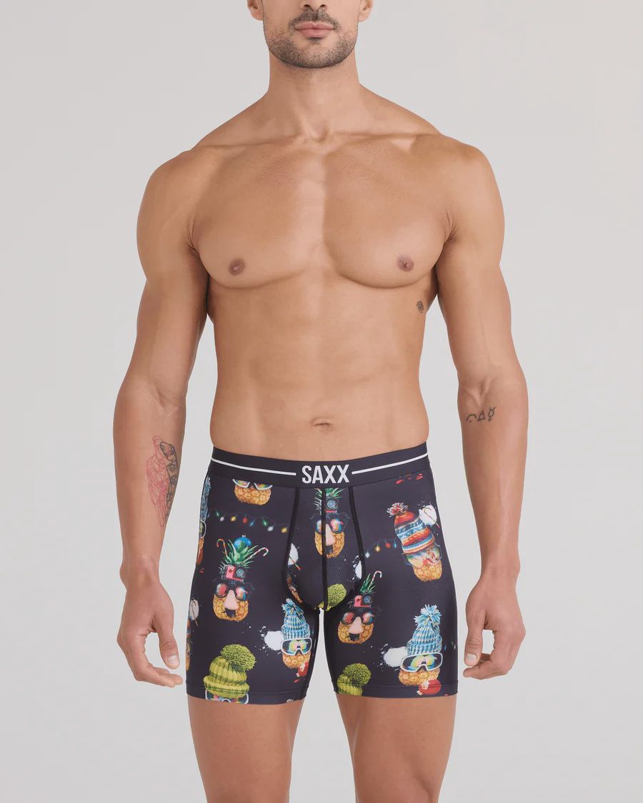Saxx Volt Breathable Mesh BB, Color: Deck the Pineapples, Size: SM
