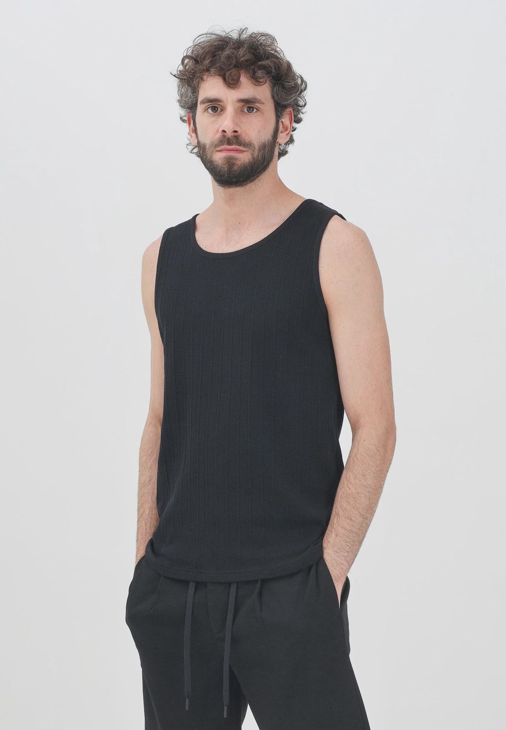 Selected Rib Tank 16097660, Color: Black, Size: Small