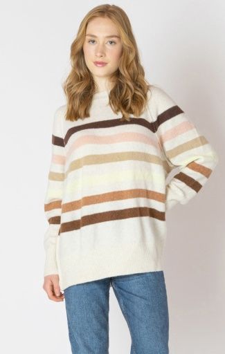 Dex Oversized Sweater 2627007 D, Colour: NEUTRAL STRIPE, Size: XS