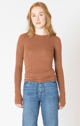 Dex Brushed Crewneck 2624013 D, Colour: CHESTNUT HEATHER, Size: XS