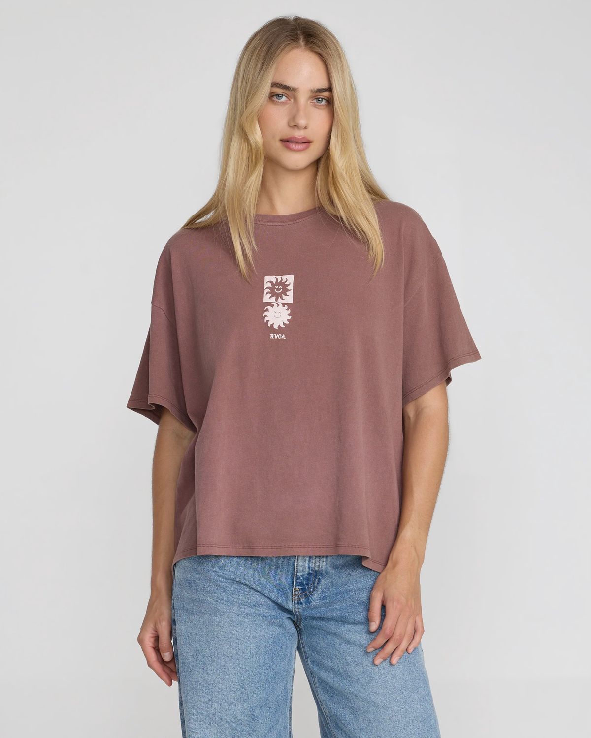 RVCA Move On BF Tee 23B351603, Color: Terra Brown, Size: XS